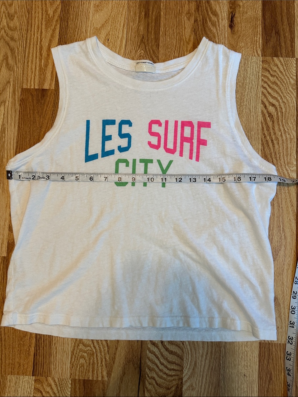 MOTHER White Graphic LES SURF CITY Tank Top Size M NWOT